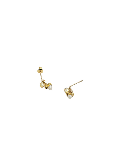 Boucles Clous Carla – Perles de Culture & Or Laminé 14K Recyclé